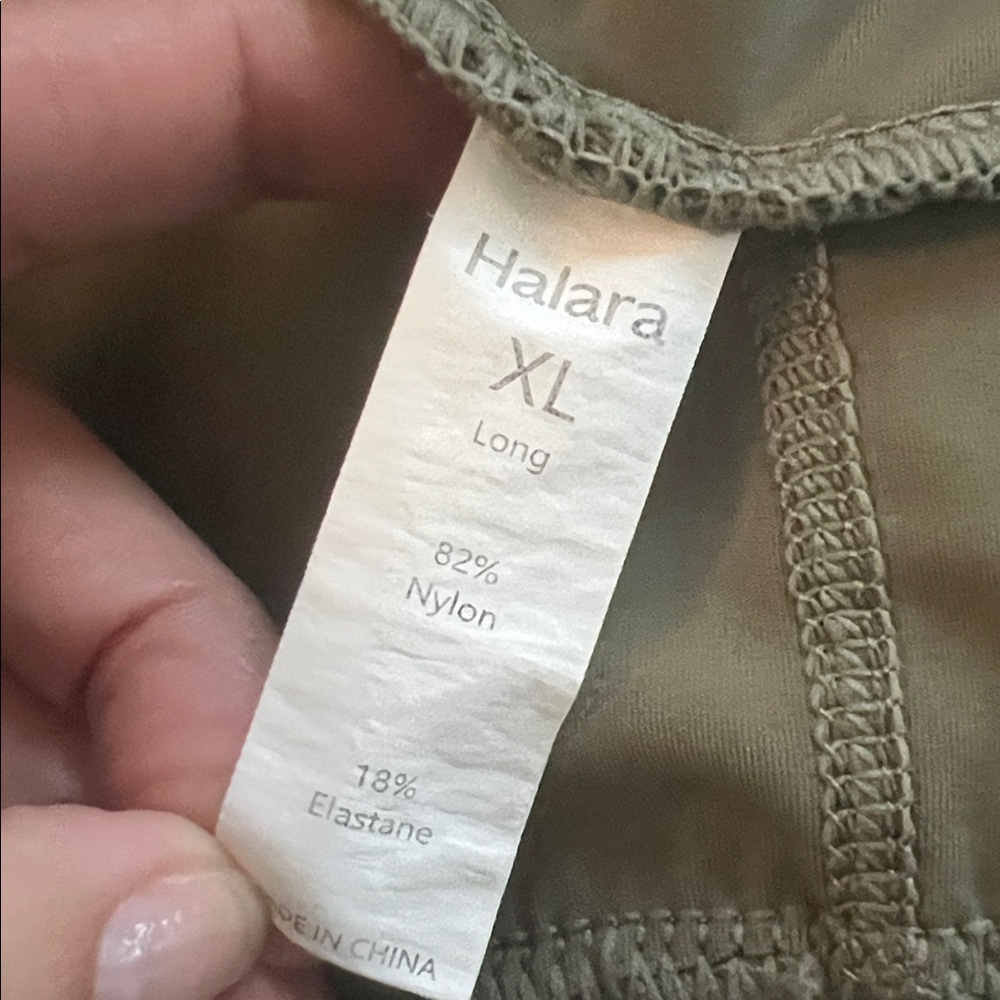 🪅Halara High Waist Dbl Layer Athletic Short SoftlyZero XL olive green 5” inseam - Picture 4 of 6